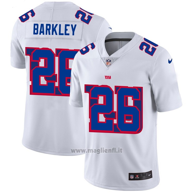 Maglia NFL Limited New York Giants Barkley Logo Dual Overlap Bianco